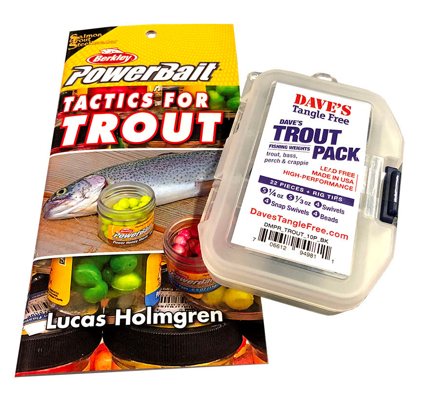 Trout Pack Dave's Tangle Free Weight & Swivel Pack + BONUS PowerBait Book  Free!