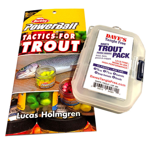 "Trout Pack" Dave's Tangle Free Weight & Swivel Pack + BONUS PowerBait Book Free!